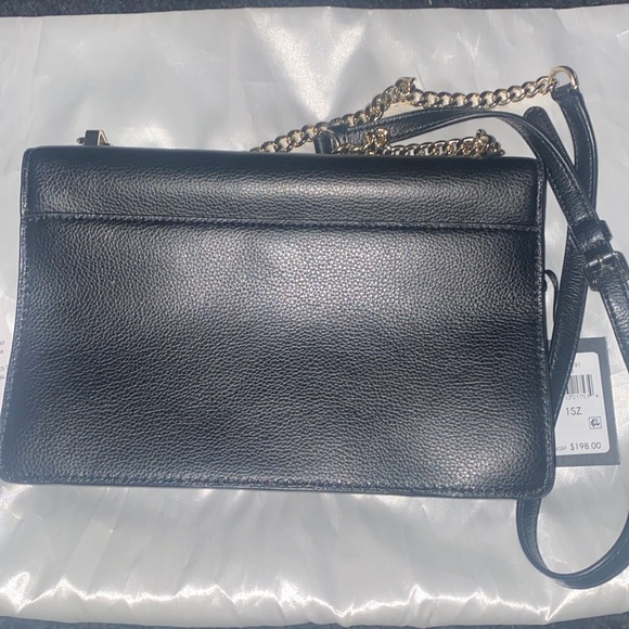 DKNY Womens Elissa Leopard Shoulder Flap Bag Size One Size Color Black/Gold - Picture 2 of 6